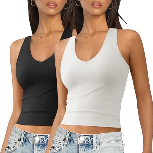 LUYAA Women's Summer Sexy Plunge Deep V Neck Double Lined